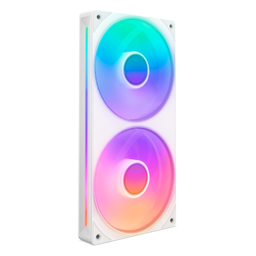 Unidad de Ventilador monocasco NZXT F240 RGB Core, 240mm con 2 Ventiladores RGB de 120mm, Control de Velocidad e iluminación, Alta presión estática y Flujo de Aire, 8 LED ARGB/ Blanco, RF-U24HF-W1/ NZXTPROMO