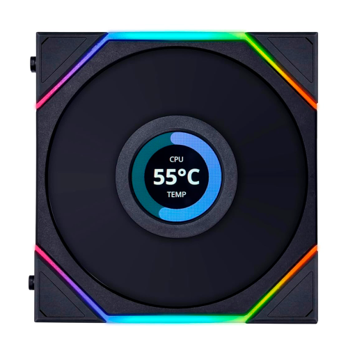 Ventilador Lian Li UNI Fan TL LCD 120, Negro, Paquete Individual, Sin Controlador, 12TLLCD1B.US