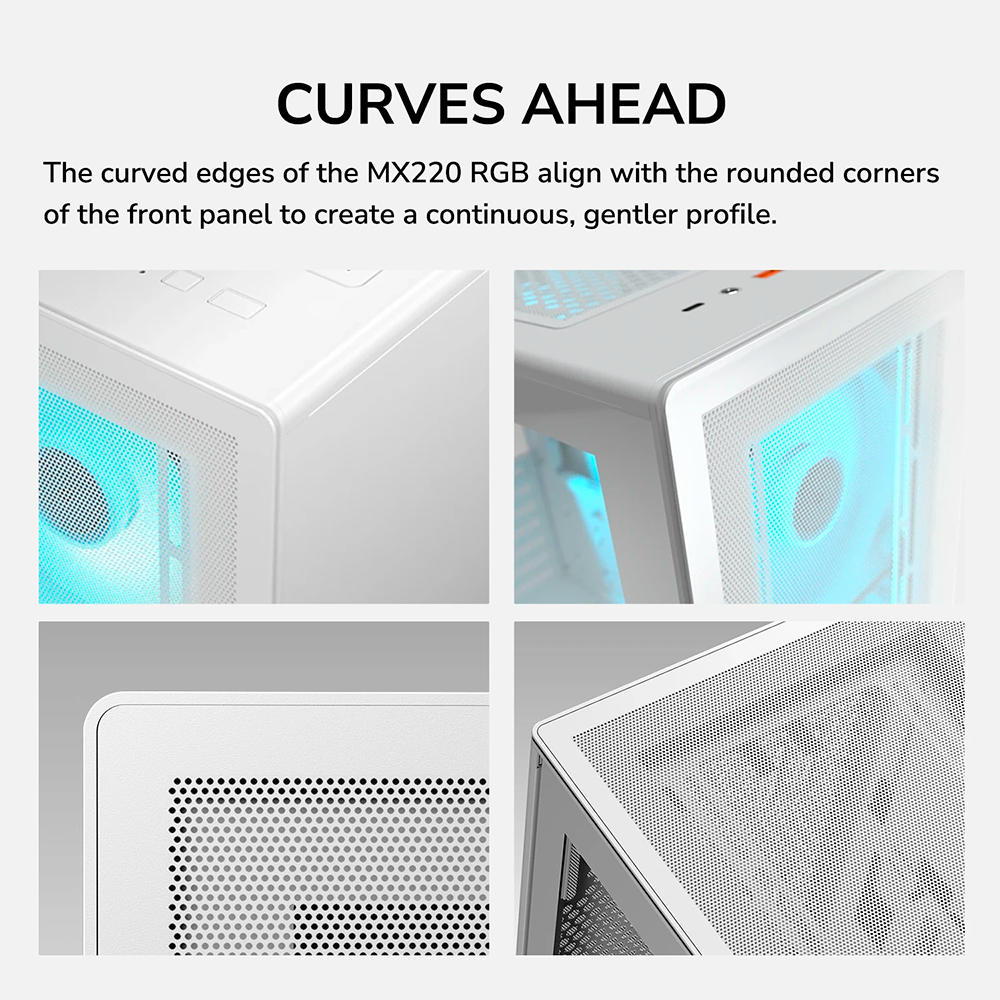 Gabinete Cougar MX220, RGB, Cristal Templado, Midi-Tower, Mini-ITX/Micro-ATX/ATX, USB 3.0/2.0, Sin Fuente, 4 Ventiladores ARGB Instalados, Blanco, 382AC80.002 - Image 8
