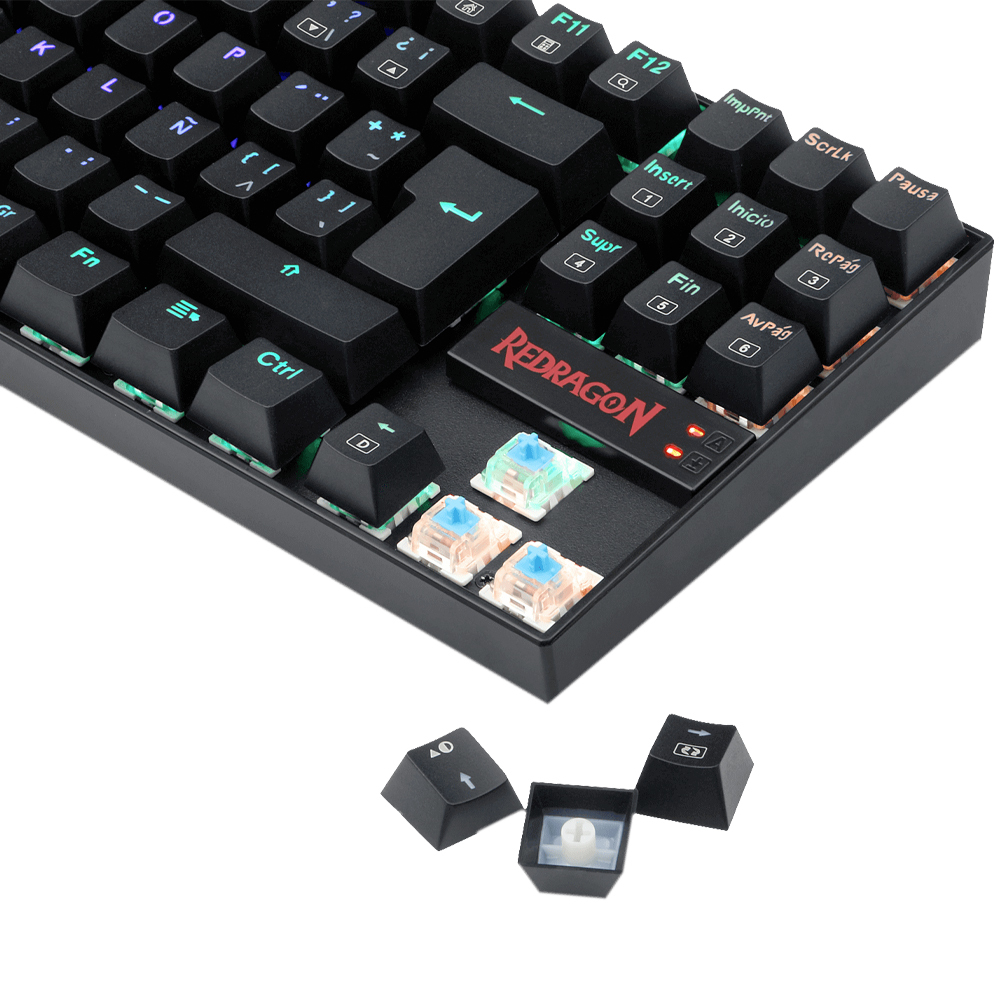 Teclado Gamer REDRAGON K552RGB-1R-SP-KUMARA, Alambrico, Led RGB, Español, Tenkeyless, Switch Redragon Red, Botones Multimedia (FN+) // NAVIDAD - Image 7
