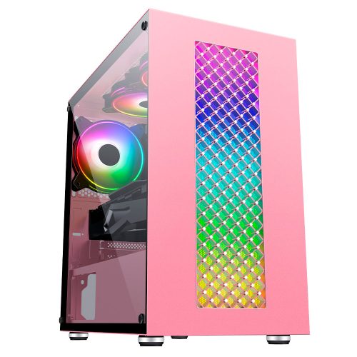 Gabinete Yaguaret FLICKER Rosa, LED RGB, Cristal Templado, Micro ATX, Mini ITX, USB 3.0, CGFLICKER02YGT