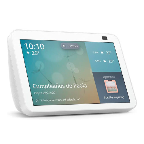 Echo Show 8, Pantalla inteligente HD con Alexa y cámara de 13 MP, Blanca, A8H3N2