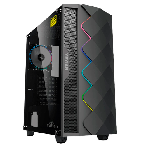 Gabinete Yeyian Abyss 2500 RGB Black, ATX, Cristal Templado, Sin Fuente - Incluye 3 Ventiladores ARGB 120mm Frontal - YGA-49701