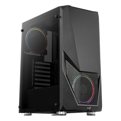 Gabinete Aerocool Zauron Saturn V1 RGB, Negro, Cristal Templado, ATX, USB 3.0, HD Audio