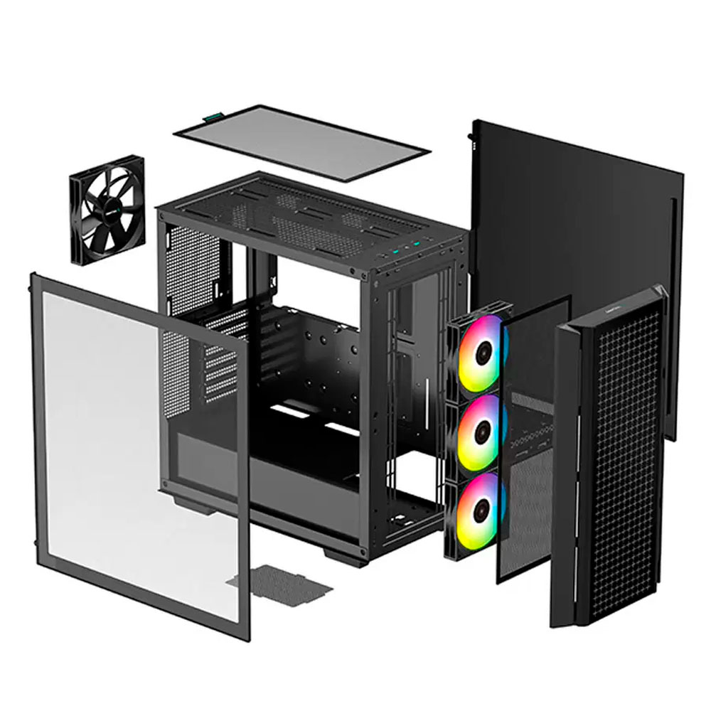 Gabinete Deepcool CG540, 3 Ventiladores RGB + 1 Ventilador, Aura Sync, Cristal Templado, R-CG540-BKA GE4-G-1 / - Image 4