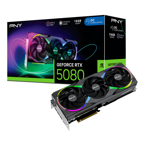 Tarjeta de Video PNY NVIDIA GeForce RTX 5080 ARGB OC Edition, 16GB 256-bit GDDR7, PCI Express x16 5.0, VCG508016TFXXPB1-O