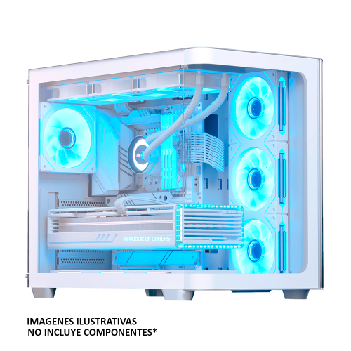 Gabinete Gamer Aerocool P500C, Mid-Tower, Cristal Templado, ATX/Micro Atx/mini-ITX, USB 3.0, Sin Fuente, Blanco, P500C-G-WT-V1