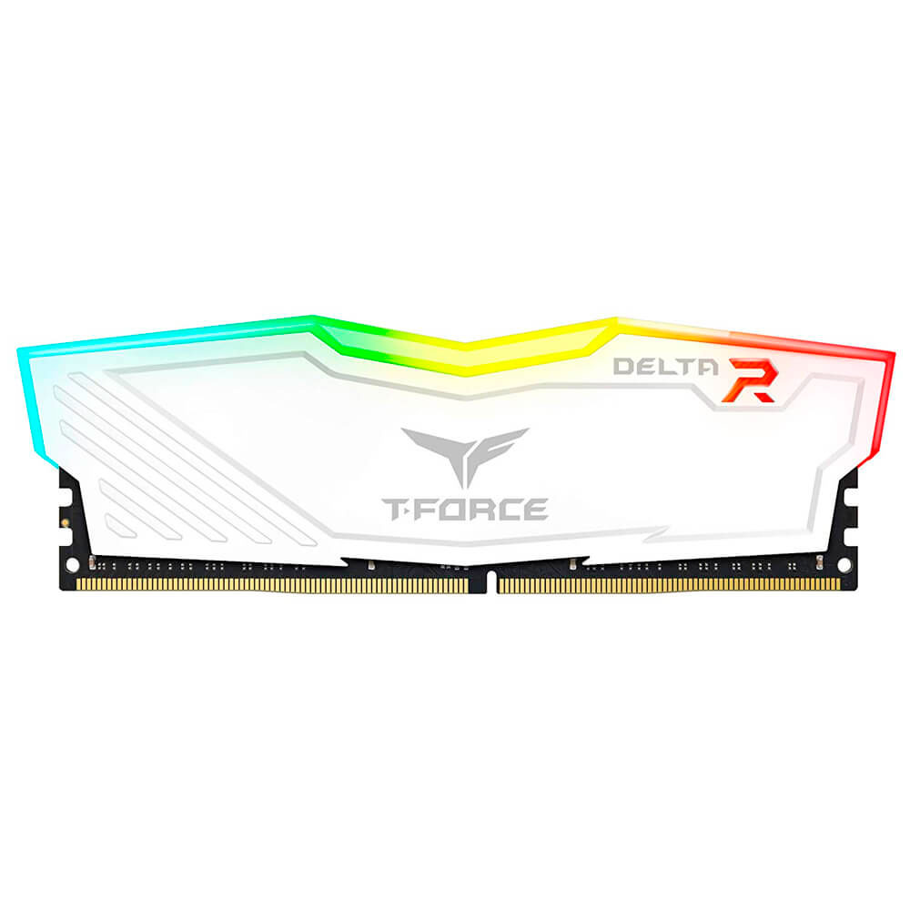 Memoria RAM 16GB DDR4 TeamGroup T-Force Delta RGB 3200Mhz Blanca, 1 Modulo, TF4D416G3200HC16F01 /MAX. 1 X CLIENTE