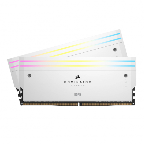 Kit Memoria RAM Corsair Dominator Titanium RGB DDR5, 6600MHz, 64GB (2x32GB), CL32, XMP, Blanco, CMP64GX5M2X6600C32W /MAX. 1 X CLIENTE