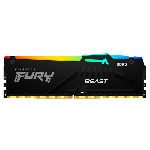 MEMORIA RAM KINGSTON FURY BEAST RGB DDR5, 6000MHZ, 16GB, NON-ECC, CL30, XMP, NEGRO, KF560C30BBEA-16