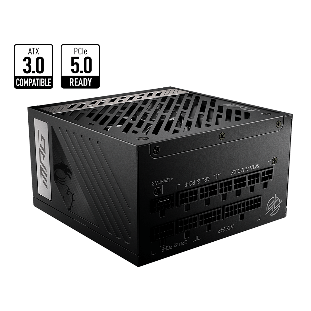 Fuente de Poder MSI MPG A850G PCIE5 80 PLUS Gold, 24-pin ATX, 135mm, 850W, MPG A850G PCIE5, ATX 3.0, Compatible RTX 4090