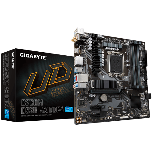 Tarjeta Madre Gigabyte B760M DS3H AX DDR4/ Socket LGA 1700, Intel B760, HDMI, 128GB DDR4 para Intel, B760M DS3H AX DDR4