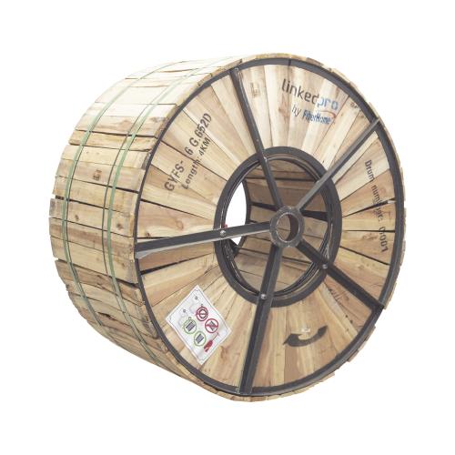 LINKEDPRO BY FIBERHOME GYFS-06C/4KM Carrete de 4 km de Fibra Óptica para Exterior G.652D, Armada, Monomodo de 6 Hilos, Loose Tube, Color Negro, Para Instalación en Ducto Subterráneo o Enterrado Directo