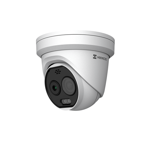 HIKVISION HM-TD1218-2/G0/T1A Bala IP Dual, Térmica 9.7 mm (160 x 120), Óptico 8 mm (4 Megapixel), Detección de Personas 285 Mts, 40 mts IR, Exterior IP67, PoE, Termométrica, Detección de Temperatura (Fuego), Sirena y Luz, Micro SD 32 GB In