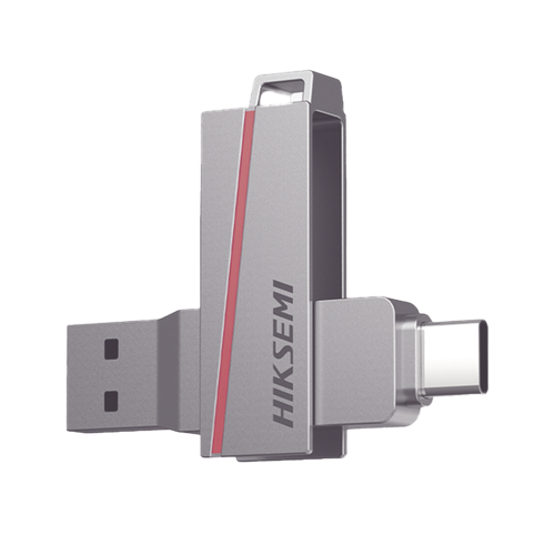 HIKSEMI by HIKVISION HS-USB-E307C/128G Memoria USB Dual de 128 GB, USB-C y USB-A, Transferencia de Alta Velocidad, Metálica, Compatible con Dispositivos Móviles, Windows, Mac y Linux