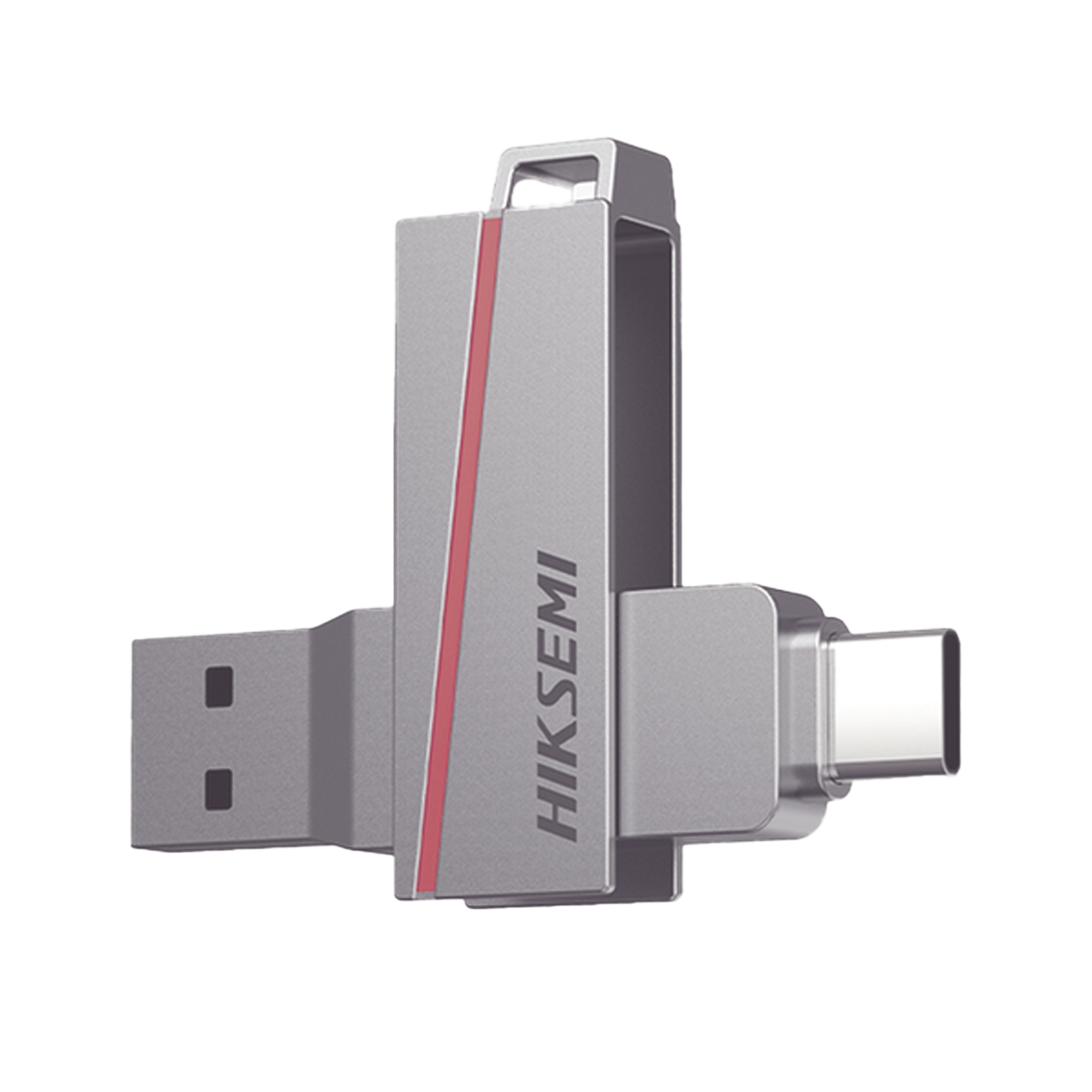 HIKSEMI by HIKVISION HS-USB-E307C/128G Memoria USB Dual de 128 GB, USB-C y USB-A, Transferencia de Alta Velocidad, Metálica, Compatible con Dispositivos Móviles, Windows, Mac y Linux