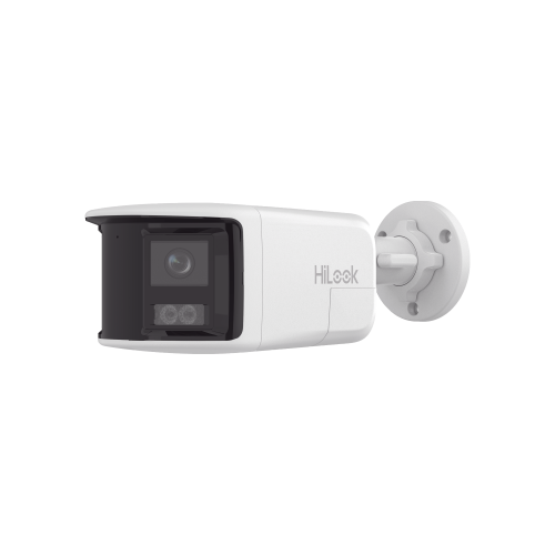 HiLook by HIKVISION IPC-B460HAD-LUF/SL [Dual Light] Bala IP 6 Megapixel, Imagen Panorámica 180°/ PoE, Micrófono y Bocina Integrado, Exterior IP67, Audio Bidireccional, Alarma Visual y Auditiva Integrada, Smart Supplement Light, Micro SD 512 GB