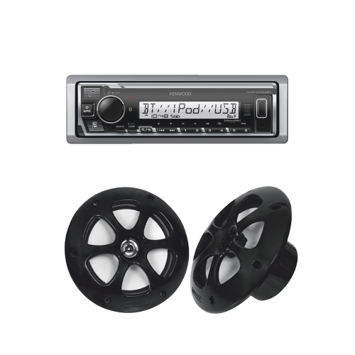 JVC KENWOOD KE/1613MRB Kit de estéreo con Bluetooth KMR-M332BT | más Par de bocinas KFC-1613MRB