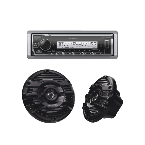 JVC KENWOOD KE/1653MRB Kit de estéreo con Bluetooth KMR-M332BT | más Par de bocinas KFC-1653MRB