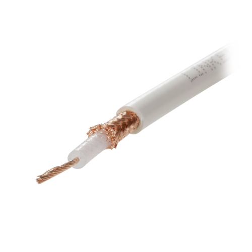 Syscom LPRG58AU/100 Carrete de 100 metros de Cable Tipo RG58AU, con Forro Blanco