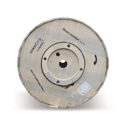 LINKEDPRO BY FIBERHOME MINI-ADSS-12C-S120/4KM Carrete de 4 km de Fibra Óptica Aérea Mini ADSS (ASU) G.652D, Monomodo de 12 Hilos, Exterior, Span 120, Loose Tube