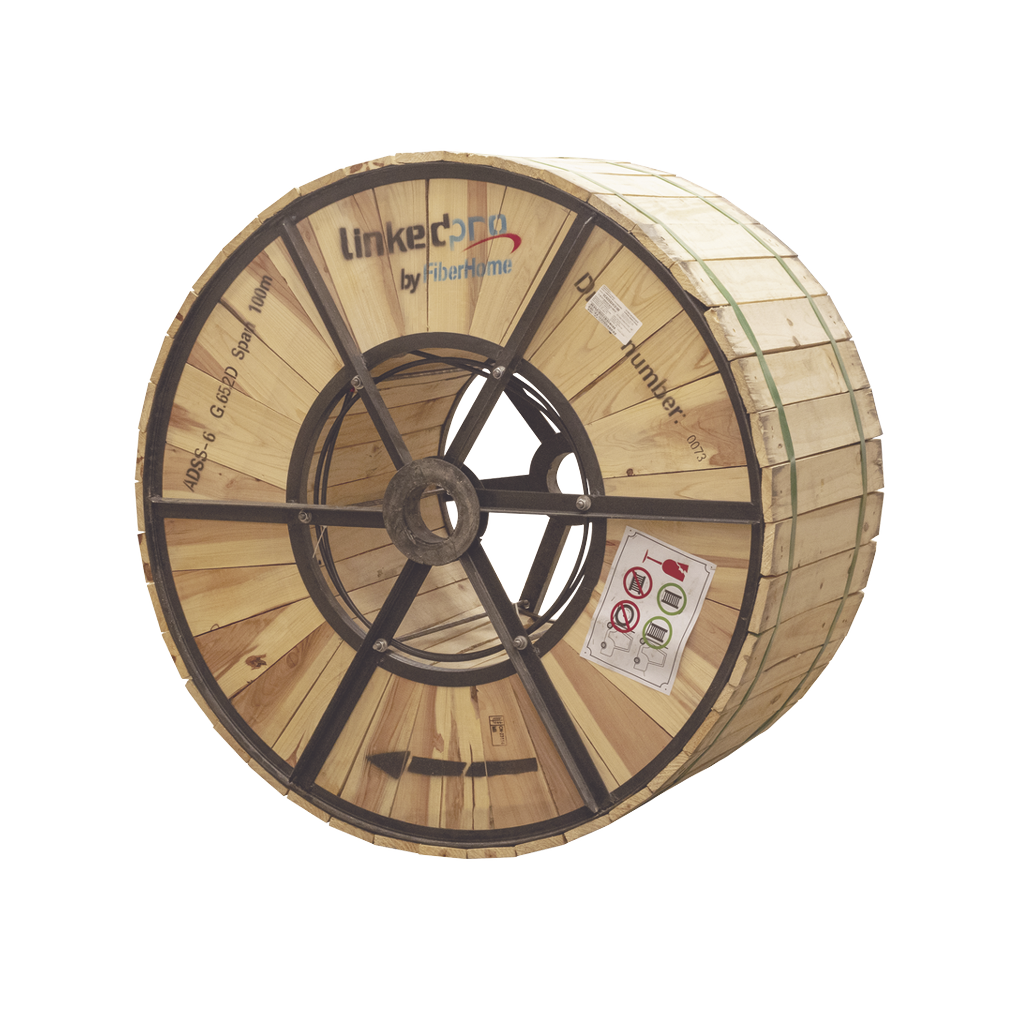 LINKEDPRO BY FIBERHOME OC-ADSS-06C-S100/4KM Carrete de 4 km de Fibra Óptica Aérea (ADSS) G.652D, Monomodo de 6 Hilos, Exterior, Span 100, Loose Tube