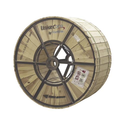 LINKEDPRO BY FIBERHOME OC-ADSS-24C-S200/4KM Carrete de 4 km de Fibra Óptica Aérea (ADSS) G.652D, Monomodo de 24 Hilos, Exterior, Span 200, Loose Tube