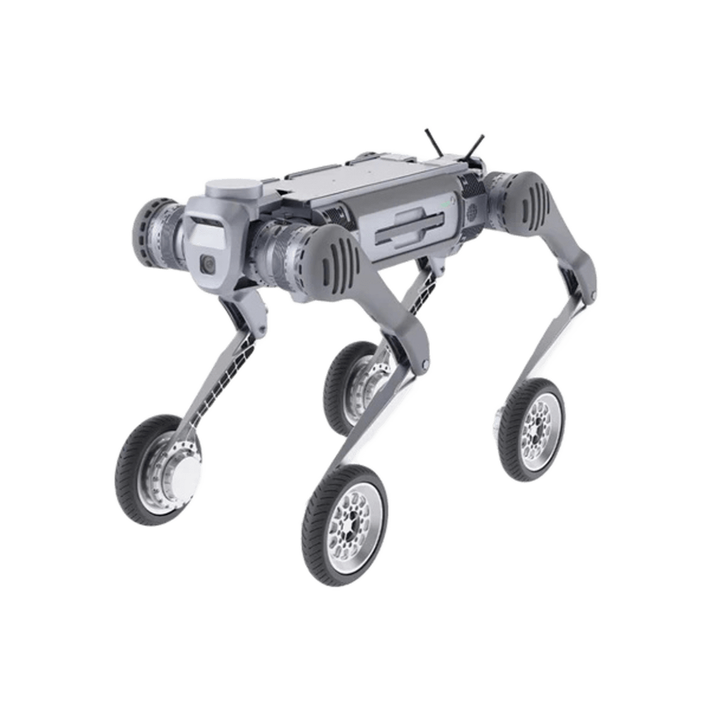 PERRO ROBOT BIÓNICO UNITREE B2W PARA INSPECCIÓN INDUSTRIAL, INTELIGENCIA ARTIFICIAL, RECONOCIMIENTO DE HUMANOS, CÁMARA INTEGRADA, CONTROL REMOTO, TAREAS PROGRAMADAS, CARGA DE HASTA 40 KG, PROTECCIÓN IP67 Y AUTONOMÍA DE 4 HORAS