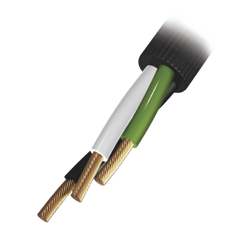 INDIANA RQ39/100M Bobina de 100 Metros, Cable Eléctrico de Uso Rudo, 3 Hilos Calibre 10 AWG, Hasta 600 V.