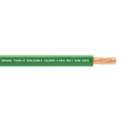 INDIANA SLY-296-GRN/100 100 Metros, Cable Eléctrico, 8 AWG, Color verde, Cobre suave cableado, Aislamiento de PVC, Auto extinguible