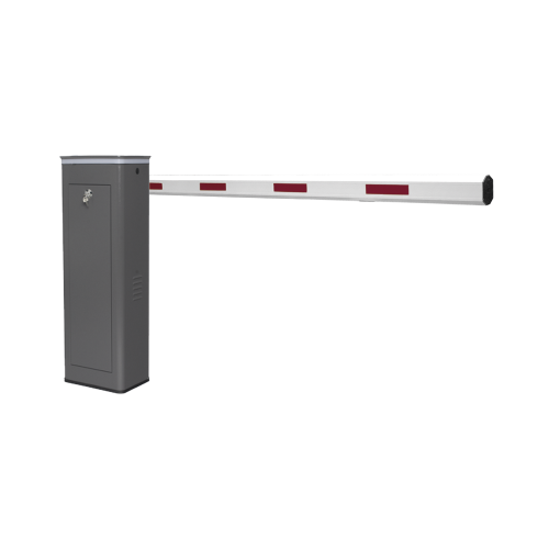 ACCESSPRO KT-XBF-RB Kit de Barrera Vehicular Derecha y Brazo de 3 Metros, Finales de Carrera Ajustables por Programación, Movimiento Fluido, Diseño Elegante Color Gris, Con Corona Led Semaforizada