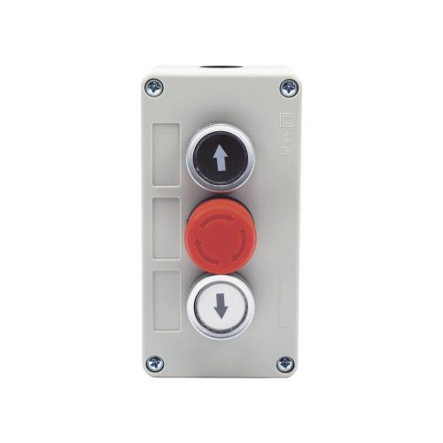 ACCESSPRO XBS-SW-03 Botonera Triple con Boton de Stop Tipo Enclavado, Para Barreras Vehiculares, Operadores Corredizos y Abatibles.