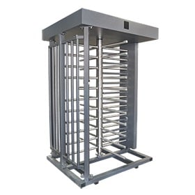 ACCESSPRO XT-100-CS Torniquete Sencillo, Cuerpo Completo, Interior/Exterior, 100% Acero con Pintura Gris, EJE CENTRAL de Acero Inoxidable /Acabado de Lujo, Alto Tráfico