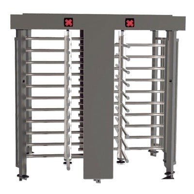 ACCESSPRO XT-200-CS Torniquete Doble, Cuerpo Completo, Interior/Exterior, 100% Acero con Pintura Gris, EJE CENTRAL de Acero Inoxidable, Acabado de Lujo, Alto Tráfico