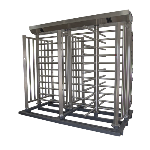 ACCESSPRO XTD-100 Torniquete De Paso Doble de Cuerpo Completo con Puerta Lateral y Rehilete de Acceso, Fabricado en Acero Inoxidable Grado 304 /