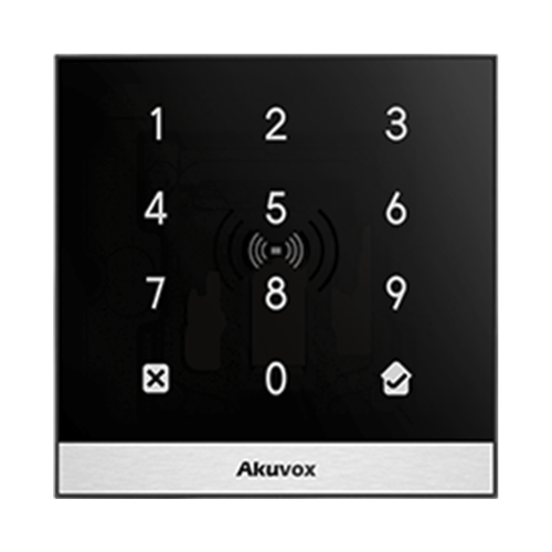 AKUVOX A02 Teclado de Control de Acceso Inteligente, Administración 100% en la Nube, Interfaz WEB, POE, Lector Prox 125 kHz, MIFARE 13.56MHz, NFC, APP Smart Plus, Control de 1 Puerta, PIN Para Visitas, IP65