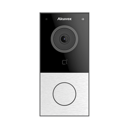 AKUVOX E12W DOORBELL, WIFI, 100% en la Nube, POE, Bluetooth, NFC, Lector de Tarjetas MIFARE, Notificación en APP, Llamada Telefónica, SIP, ONVIF, IP65, Cámara 2 MP, Botón con Iluminación, Control de 1 Puerta