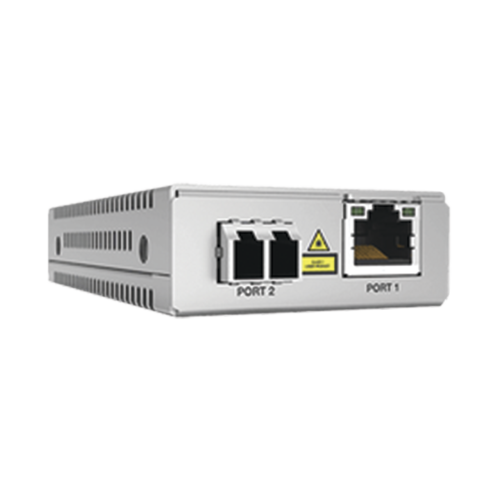 ALLIED TELESIS AT-MMC2000/LC-960 Convertidor de medios Gigabit Ethernet a fibra óptica, conector LC, multimodo (MMF), distancia de 220 hasta 500 m, con fuente de alimentación multi-región