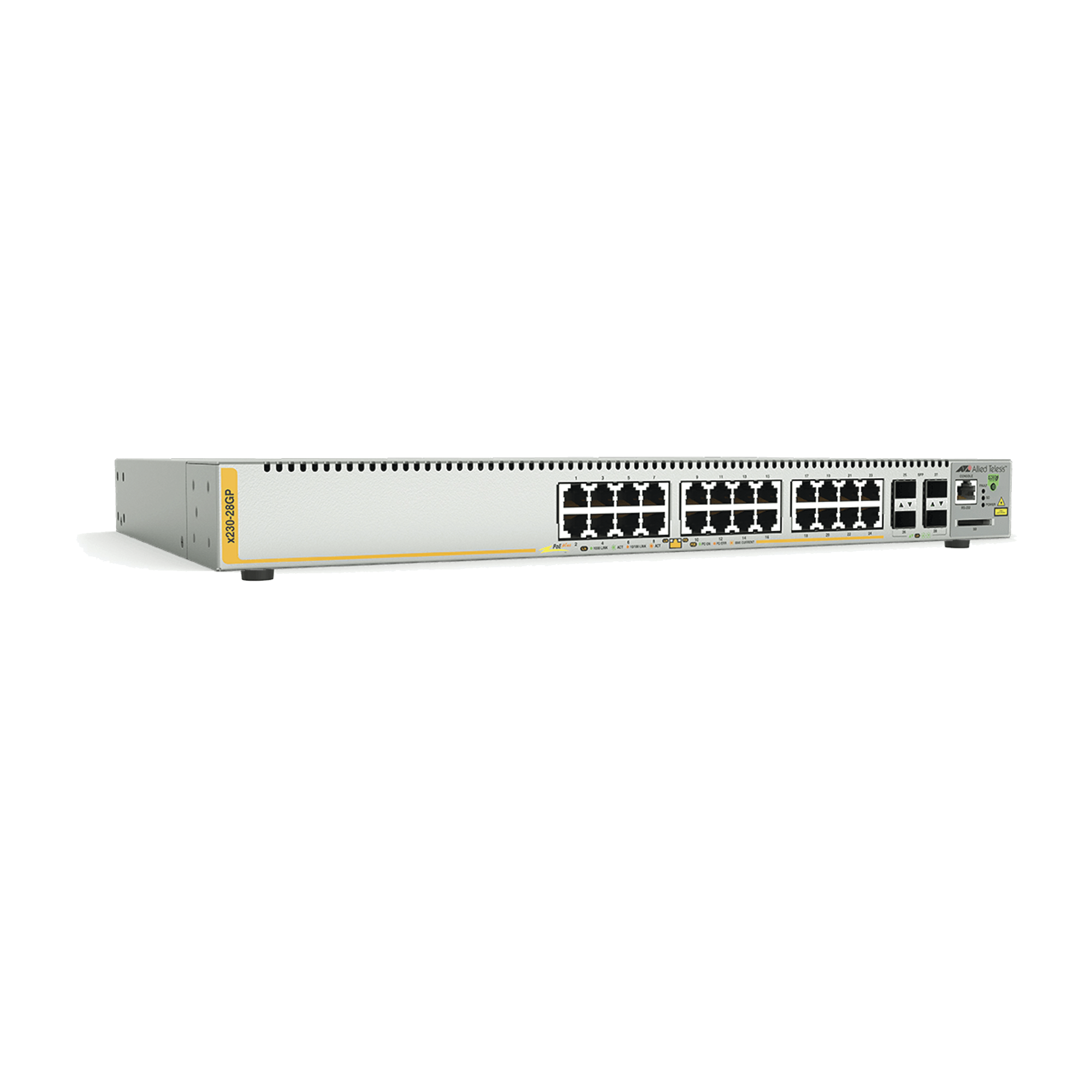 ALLIED TELESIS AT-X230-28GP-10 Switch PoE+ Administrable Capa 3, 24 Puertos 10/100/1000 Mbps + 4 SFP Gigabit, 370 W