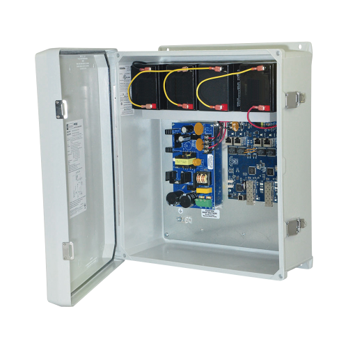 ALTRONIX NETWAY-SP4-WPX Fuente de Alimentación para PoE, 2 Entradas 1G Fiber SFP, 4 Salidas 10/100/1000 PoE/PoE+ configurable para 2 Salidas 60W Hi-PoE, Nema IP66, Con capacidad de batería de respaldo, Requiere batería