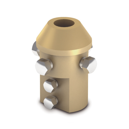 APLICACIONES TECNOLOGICAS AT-011-A Adaptador de Punta Pararrayo PDC en Mástil 1 1/2″.