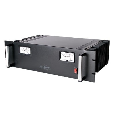 ASTRON RM-35MBB Fuente de poder 13.8Vcc, 35A, lineal regulada con circuito cargador de baterías, para instalación en rack