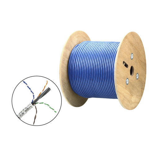 ATEN 2L2910 Cable SF/UTP | 4 pares 23 AWG | Cumple con los requisitos de la HDBaseT Alliance | Protección EMI | Transmisión de datos 4K | Color Azul | 305m