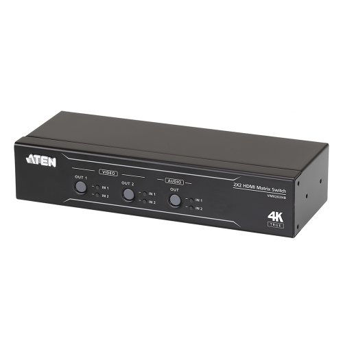 ATEN VM0202HB Conmutador matricial HDMI 2 x 2 True 4K con desembebedor de audio