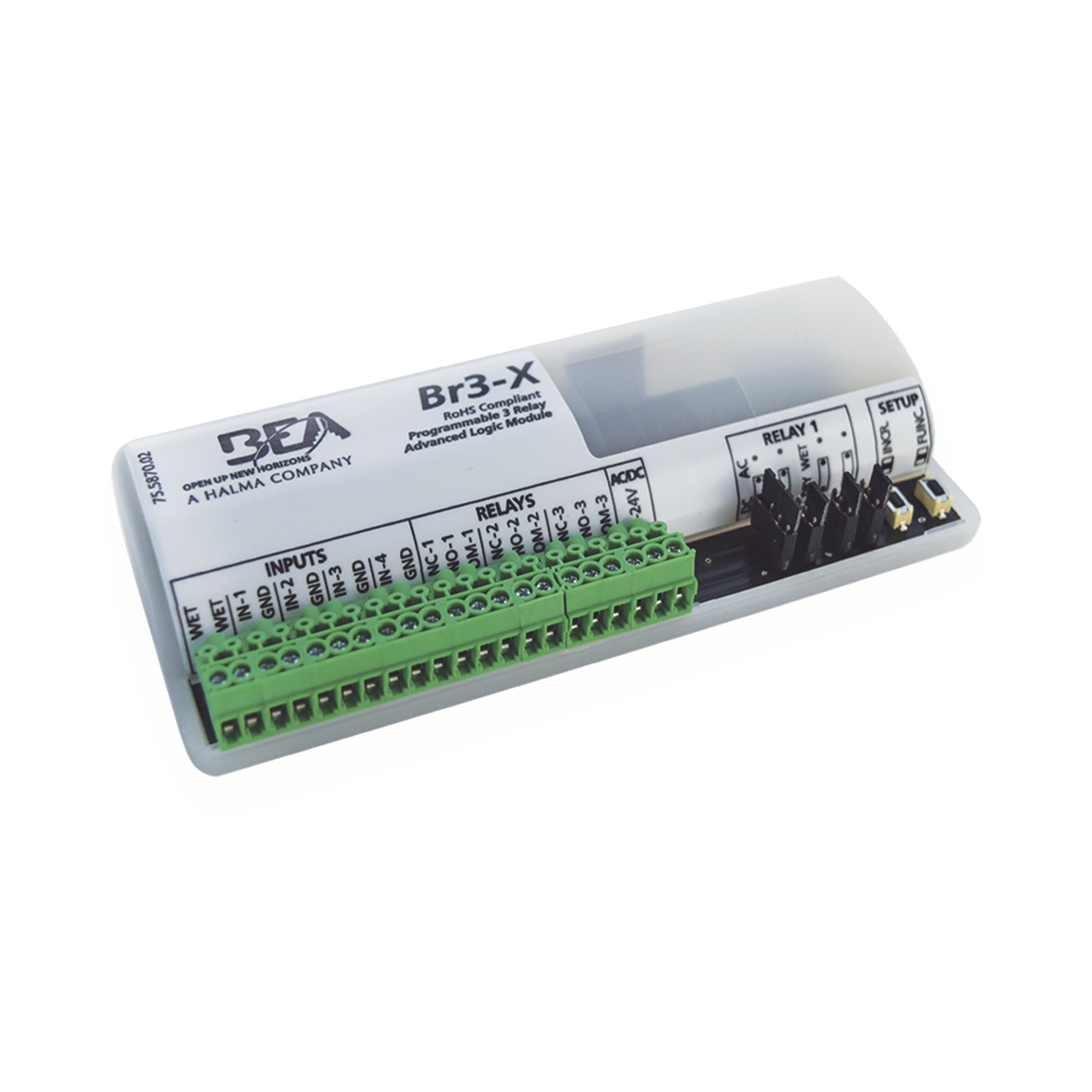 BEA 10-BR3X MODULO PROGRAMABLE CON 3 SALIDAS DE RELEVADOR, 5 ENTRADAS, 13 FUNCIONES LÓGICAS PROGRAMABLES