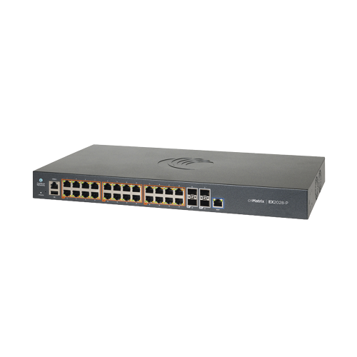 CAMBIUM NETWORKS MX-EX2028PXB-U Switch cnMatrix EX2028-P capa 3 de 28 puertos (24 PoE Gigabit 802.3af/at, 4 SFP+) administración desde la Nube (MX-EX2028PxB-U)