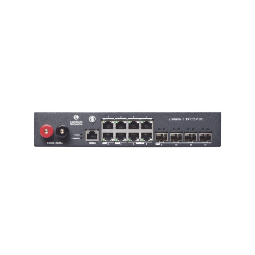 CAMBIUM NETWORKS MX-TX1012GXPA-20 Switch cnMatrix WISP TX1012-DC-P de 8 puertos PoE y 4 SFP+, 170 W PoE Budget, Capa 2, gestión gratuita desde la nube, para corriente directa