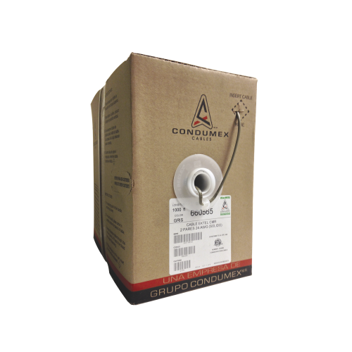 CONDUMEX 660565 Caja de 1000 ft ( 305 m ), 4 X 24 AWG, Cable TELEFÓNICO EK-TEL-CMR, Uso Interior