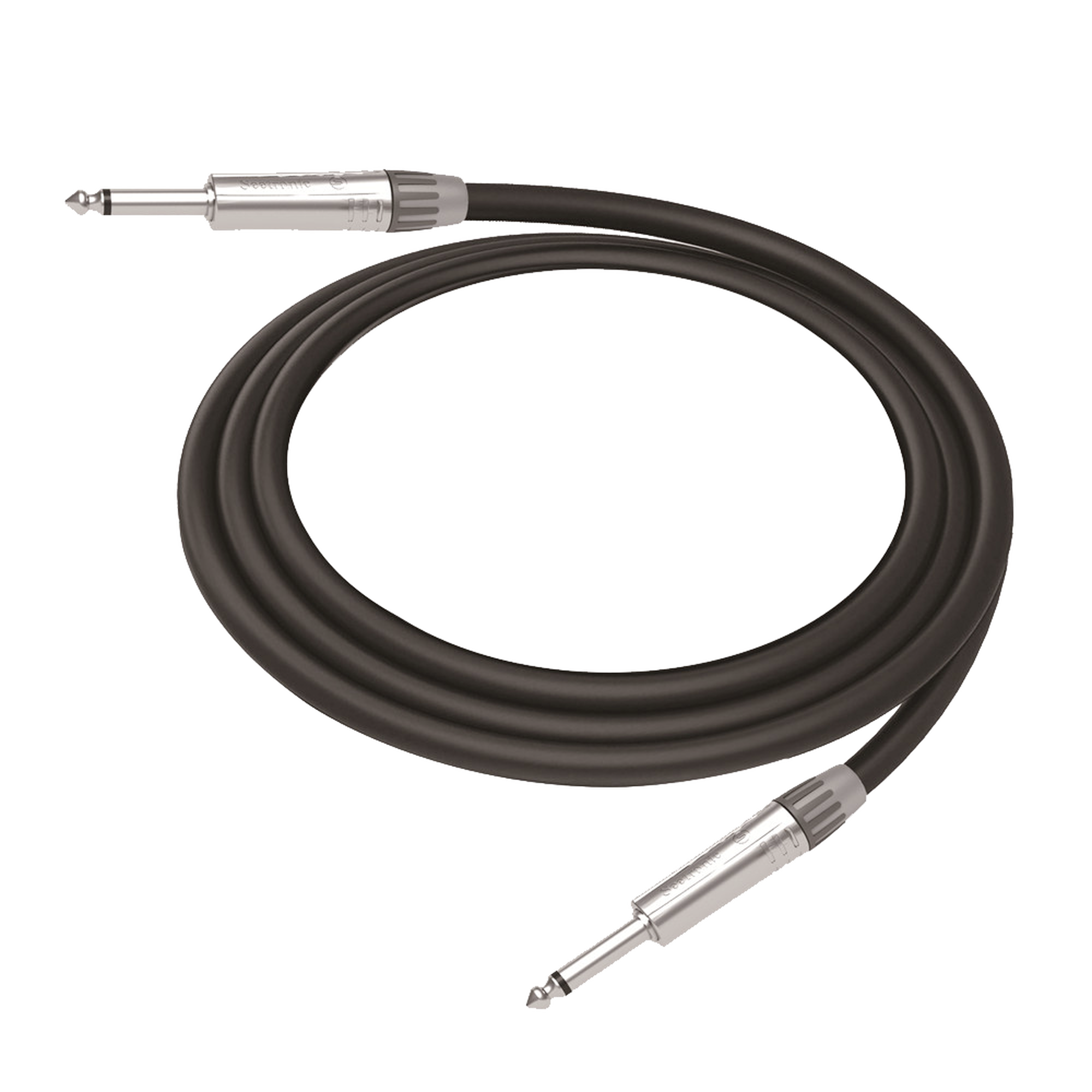 COSMICONN CGT-PM-PM-L-5M Cable de Audio | Plug 1/4 in a Plug 1/4 in Mono | Carcasa Cromada | Conectores Seetronic | Ideal para Instrumentos | Longitud 5m