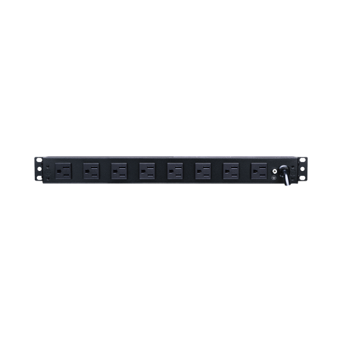 CYBERPOWER PDU15B2F8R PDU Básico Para Distribución de Energía, Con 8 Tomas NEMA 5-15R Traseras y 2 Tomas 5-15R Frontales, 1UR, 15 Amp, 120 Vca